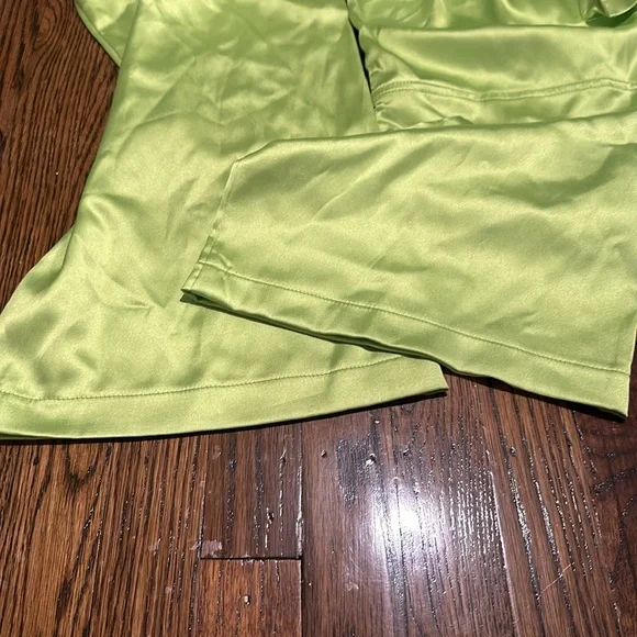 Lime Green Silky Pants - Picture 6 of 6